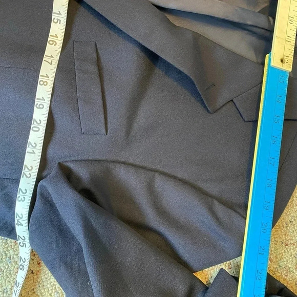 Chaps Ralph Lauren Pure New Wool 2 Button Blue Blazer Men Size 46 R Pockets - Picture 2 of 8